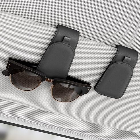 Sotfamily Sunglass حامل لـ Car Visor ، منظم طراز شمسي مغناطيسي من جلد الغزال لملحقات السيارات ، حزمة ، أسود in Saudi Arabia
