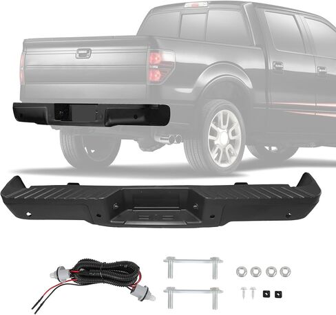 Rear Step Bumper Assembly With Parking Aid Sensors Hole Replacement For Ford F150 F-150 2009-2014 Truck Chrome Steel Back Step Bumper FO1103166 9L3Z17906B 9L3Z17B807A in Saudi Arabia