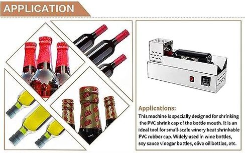 Hiedmeil 600W Horizontal PVC Capsule Shrinking Machine, Capsule Heat Shrinker, Wine Bottle Capsule Sealing Machine LCD Display Stepless Temperature Adjustment, for 80mm PVC Capsules in Saudi Arabia