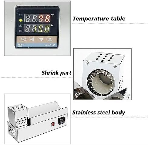 Hiedmeil 600W Horizontal PVC Capsule Shrinking Machine, Capsule Heat Shrinker, Wine Bottle Capsule Sealing Machine LCD Display Stepless Temperature Adjustment, for 80mm PVC Capsules in Saudi Arabia