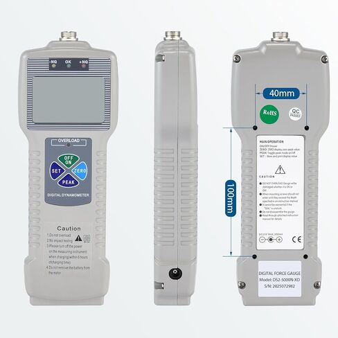 BAOSHISHAN DS2-5000N Digital Force Gauge 5KN Push Pull Tester with External Sensor, USB Data Output, 999 Values Memory for Industrial QC in Saudi Arabia