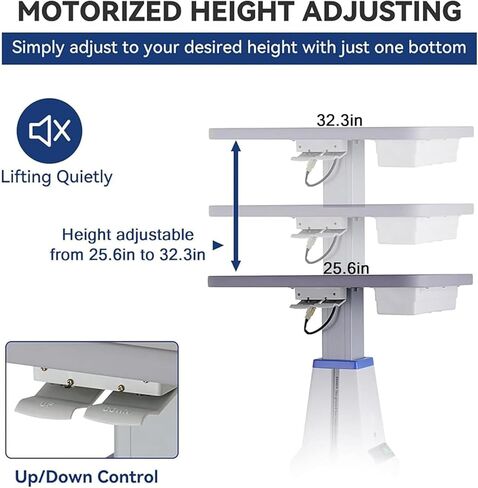 طاولة فحص العيون الكهربائية من Acivirdde، ارتفاع قابل للتعديل، طاولة أدوات بصرية، سعة تحميل 165 رطل، مناسبة لمحلات البصريات. in Kuwait