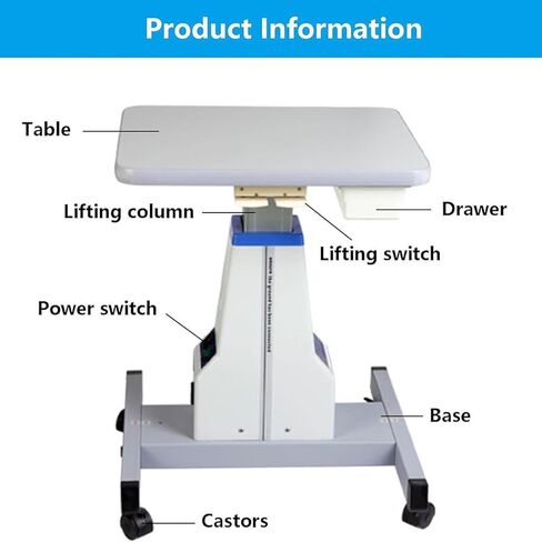 طاولة فحص العيون الكهربائية من Acivirdde، ارتفاع قابل للتعديل، طاولة أدوات بصرية، سعة تحميل 165 رطل، مناسبة لمحلات البصريات. in Kuwait