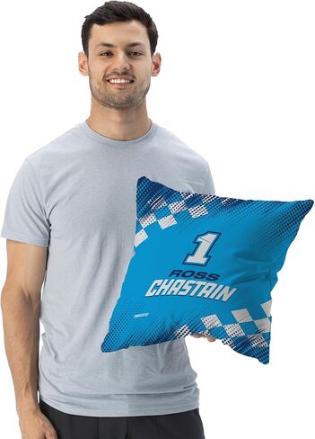 Northwest NASCAR Ross Chastain Double-Sided Throw Pillow 18x18 Inches, Soft Decorative Racing Accent Cushion, Simple Speed Design in Saudi Arabia