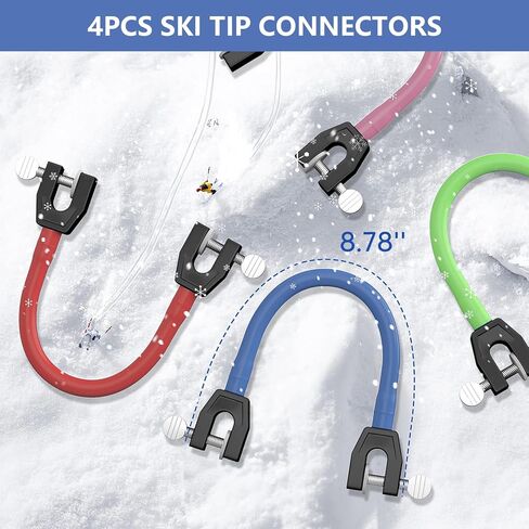 YEESOOM Edgie Wedgie Ski Tip Connector - Edgie Wedgie for Kids for Beginners Skiing Training and Speed Control, Ski Accessories Edgy Wedgy Kids Training Aid in Kuwait
