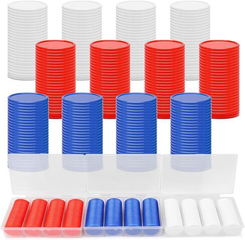 300 قطعة من رقائق البنغو بـ 3 ألوان من بليت بت مع صندوق تخزين للفرز، وأقراص عد رقائق البوكر البلاستيكية مقاس 1 بوصة لألعاب وأنشطة البالغين (1 بوصة) in Kuwait