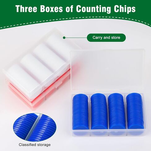 300 قطعة من رقائق البنغو بـ 3 ألوان من بليت بت مع صندوق تخزين للفرز، وأقراص عد رقائق البوكر البلاستيكية مقاس 1 بوصة لألعاب وأنشطة البالغين (1 بوصة) in Kuwait