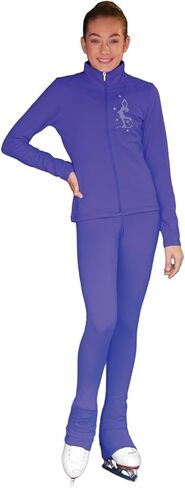 ChloeNoel JT811 Solid Fleece Fitted Elite Figure Skating Jacket w/Mini Lay-Back Skater Crystals Combination in Saudi Arabia