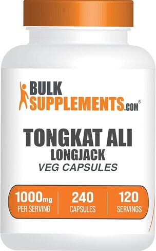 BulkSupplements.com Longjack Extract Capsules - Tongkat Ali Extract, Tongkat Ali Supplement - Vegan-Friendly, 2 Capsules per Serving, 120 Veg Capsules (Pack of 1) in Saudi Arabia