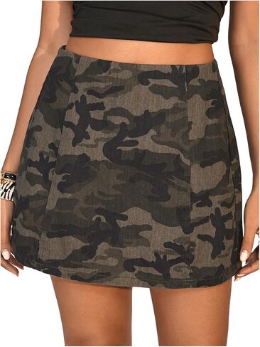 Floerns Women's Casual Split Hem High Waist Denim Skorts Skirt Shorts in Kuwait