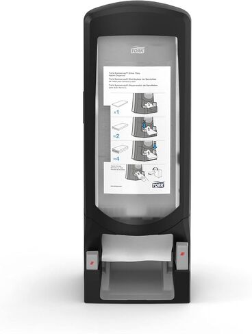 Tork Xpressnap موزع المناديل بالضغط على الزر، أسود N4، خدمة سريعة في مطاعم QSR، نطاق التوقيع، 25 بوصة × 9.0 بوصة × 10 بوصة، 6532000 in Saudi Arabia