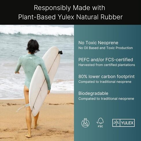 Wallien Horizonia Yulex® Springsuit Wetsuit, Eco-Friendly 1.5mm Wetsuit for Women, for Surfing, Snorkeling & Water Sports in Saudi Arabia