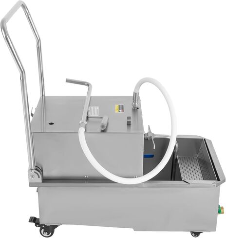 Commercial Mobile Fryer Filter with Wheels&Oil Hose, Kitchen Oil Filtration System 8.45Gal/min Oil Pump Flow, 14.53Gal Capacity for Restaurant use Hotel Snack Bar 4.92ft Power Cord in Saudi Arabia