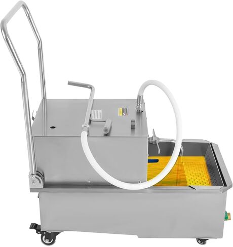 Commercial Mobile Fryer Filter with Wheels&Oil Hose, Kitchen Oil Filtration System 8.45Gal/min Oil Pump Flow, 14.53Gal Capacity for Restaurant use Hotel Snack Bar 4.92ft Power Cord in Saudi Arabia