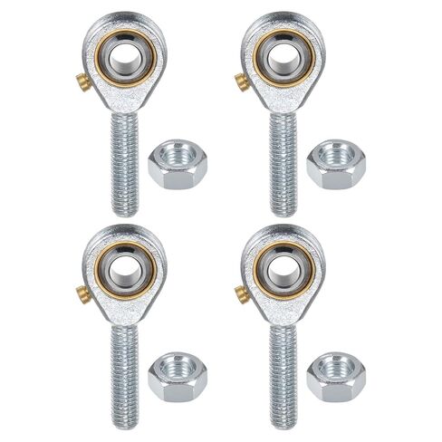 M METERXITY 4-Pack POSB6 Rod End Bearing, 3/8 Inch Bore 3/8-24 Right Thread Self-Lubricating Male Thread Steel Joint Rod Ends W Jam Nuts for Forging Machine Tools in Saudi Arabia