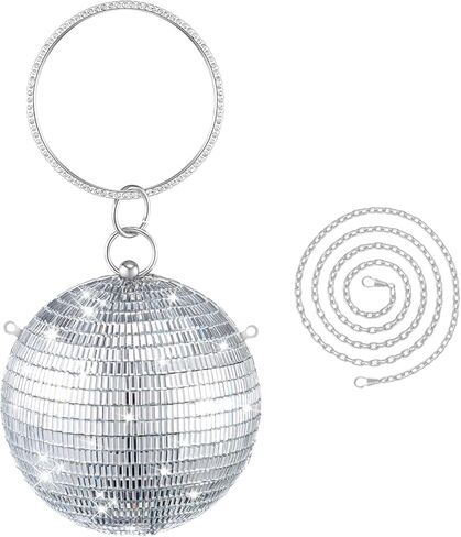 Women Disco Ball Purses Silver Disco Crystal Party Evening Clutch Purse Handbag Rhinestone Lady for Wedding Bingo Night Party Gift in Kuwait