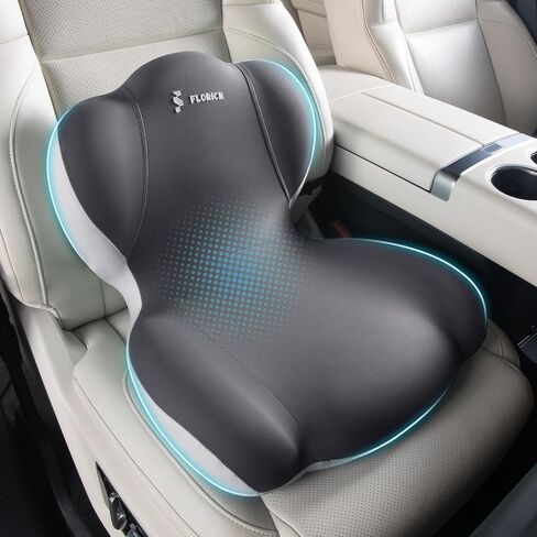 FLORICH Double Layer Breathable Mesh Lumbar Support Ergonomic Leather Lumbar Support Pillow with 3D Mesh Back Support and Adjustable Strap for CarSeat & Office Chair in Kuwait