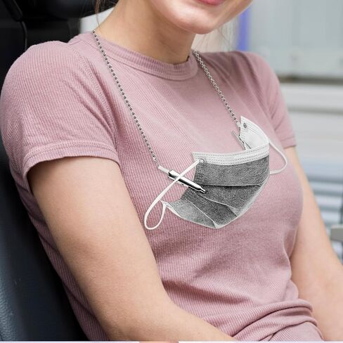 qfgasre الأسنان مريلة كليب مريلة حامل الأسنان منديل كليب 6 قطع منديل معدني كليب سلسلة الأيدي الحرة التمساح المشابك سلسلة الرقبة مع الحبل لكبار السن الكبار المناشف مطعم القماش السفر in Kuwait