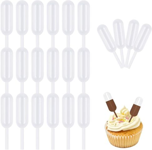 100 Pcs Cupcake Pipettes,Plastic Pipettes Dropper for Cupcakes,4ml Cupcake Pipettes Squeeze Syringes,Disposable Liquid Injectors Squeeze Transfer Dropper for Cupcakes in Saudi Arabia