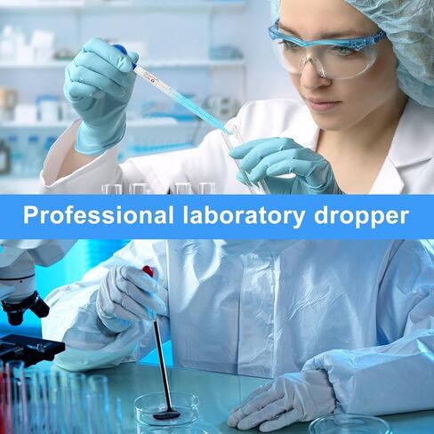 2PCS 10Ml Glass Pipettes Dropper, 3Ml Glass Liquid Dropper with 3 Rubber Caps, Lab Graduated Dropper for Liquid Essential Oil, Glass Transfer Pipette with Rubber Bulb and Cleaning Brush in Saudi Arabia