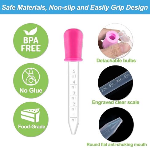 13-Piece Liquid Pipettes Droppers 5ML Set with A Clean Brush, 12 Colors Plastic Clear Pipettes for Kids with Silicone Bulb Tip, Medicine Eye Dropper for Feeding/Crafts/Candy Mold/Gummy Bear Maker/Oil in Saudi Arabia