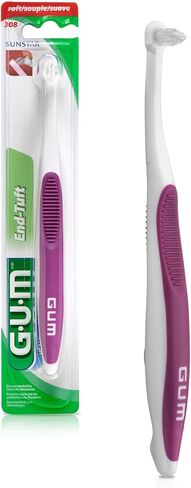 GUM End Tuft Toothbrush - Extra Small Head for Hard-to-Reach Areas - Implants, Back Teeth, and Wisdom Teeth - Soft Dental Brush for Adults (6pk) in Kuwait