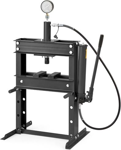 Garvee Hydraulic Press 10 Ton, Hydraulic Shop Press, H Frame Hydraulic Press with 2 Press Plates, Garage Floor Shop Press, Adjustable Work Table Height, Heavy Duty Press, Black in Saudi Arabia
