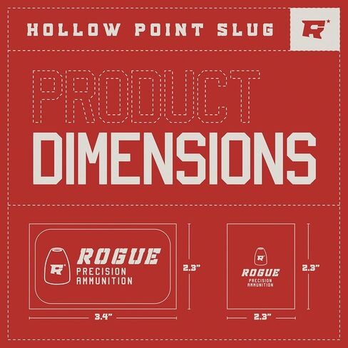 Rogue Precision .22 Cal Hollow Point Slug Airgun Pellets - Dish Base - .22 Caliber - 24 Grains - Made in The USA - 200 Count, gray in Saudi Arabia