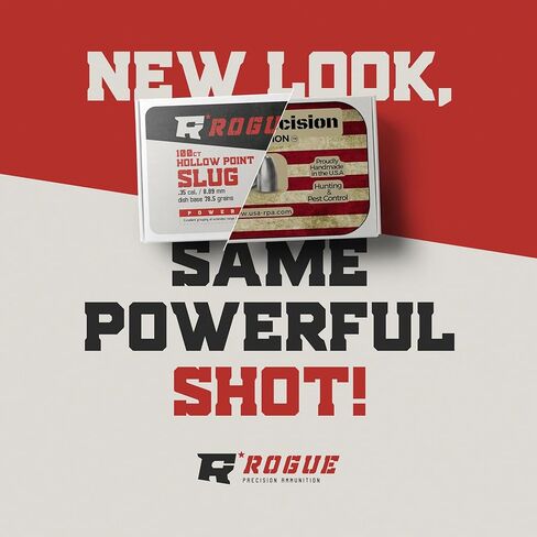 Rogue Precision .22 Cal Hollow Point Slug Airgun Pellets - Dish Base - .22 Caliber - 24 Grains - Made in The USA - 200 Count, gray in Saudi Arabia