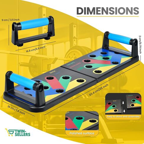 Push Up Board for Men – 20 in 1 Detachable Fitness Board with 5 Resistance Bands, Adjustable Pushup Handles, Perfect Push Up Bars for Home Gym Workout Equipment Training in Saudi Arabia