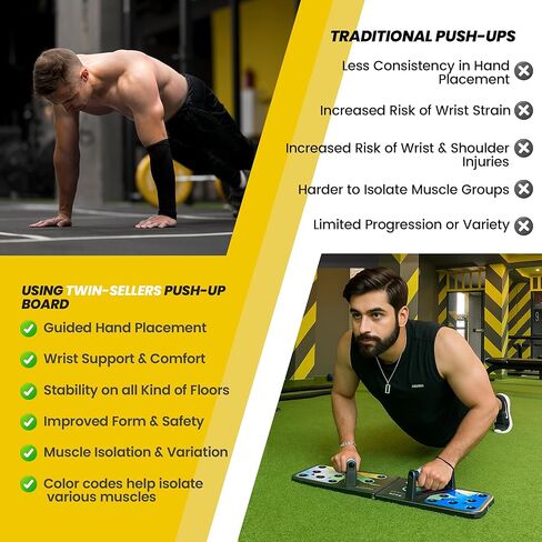 Push Up Board for Men – 20 in 1 Detachable Fitness Board with 5 Resistance Bands, Adjustable Pushup Handles, Perfect Push Up Bars for Home Gym Workout Equipment Training in Saudi Arabia