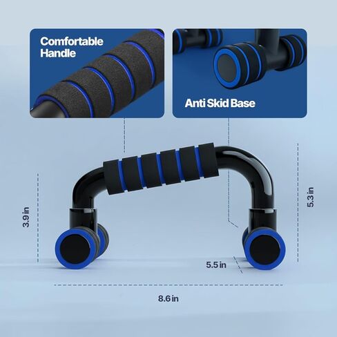 Push Up Handles for Floor 1 Pair | Home Workout Equipment for Men | Pushup Bar | Calisthenics Parallettes | Handstand Bars | Home Fitness Portable Workout Equipment | Strength Training | Gym Equipment for Home Gym Essentials in Saudi Arabia