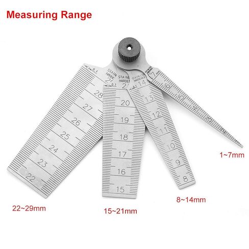 Stainless Steel Welding Taper Feeler Kit - Professional Hole Size, Gap and Slot Inspection Tool Set with Multiple Calibration Rulers (1 Set) in Saudi Arabia