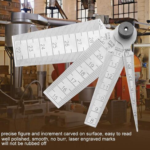 Stainless Steel Welding Taper Feeler Kit - Professional Hole Size, Gap and Slot Inspection Tool Set with Multiple Calibration Rulers (1 Set) in Saudi Arabia
