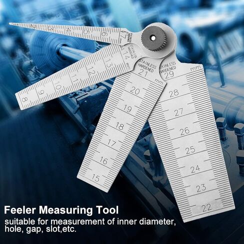 Stainless Steel Welding Taper Feeler Kit - Professional Hole Size, Gap and Slot Inspection Tool Set with Multiple Calibration Rulers (1 Set) in Saudi Arabia