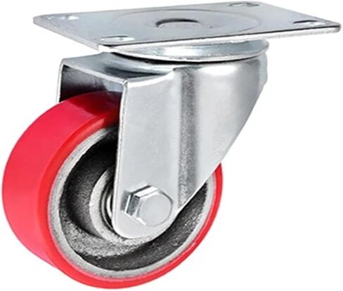 VCYJBPUV 1 Piece 2.5 inch/3 inch/4 inch/5 inch Iron core Polyurethane Caster PU Swivel Wheel Medium Silent red(Universal,3 Inch) in Saudi Arabia
