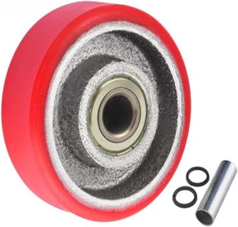 VCYJBPUV 1 Piece 2.5 inch/3 inch/4 inch/5 inch Iron core Polyurethane Caster PU Swivel Wheel Medium Silent red(Universal,3 Inch) in Saudi Arabia