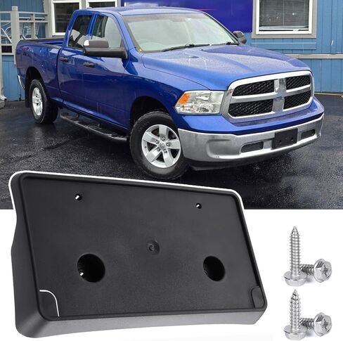 Front License Plate Frame for 2013-2018 Ram 1500 & 2019-2023 Ram 1500 Classic (DS) Front Bumper License Plate Holder Mounting Bracket (for Steel Bumper ONLY) Replace # 68141643AA CH1068127 in Kuwait