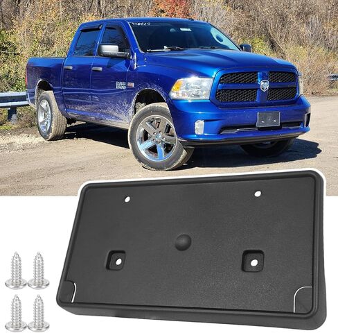 Front License Plate Frame for 2013-2018 Ram 1500 & 2019-2023 Ram 1500 Classic (DS) Front Bumper License Plate Holder Mounting Bracket (for Steel Bumper ONLY) Replace # 68141643AA CH1068127 in Kuwait