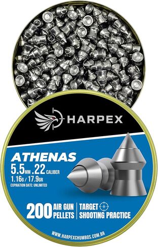 Harpex Athenas Airgun Pellets .22 Caliber | .25 Caliber – Pointed Design – High Accuracy – Precision Lead Pellets for Target Shooting, Small Game & Consistent Performance in Saudi Arabia