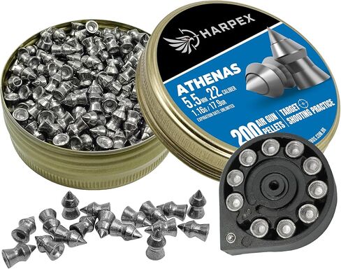 Harpex Athenas Airgun Pellets .22 Caliber | .25 Caliber – Pointed Design – High Accuracy – Precision Lead Pellets for Target Shooting, Small Game & Consistent Performance in Saudi Arabia