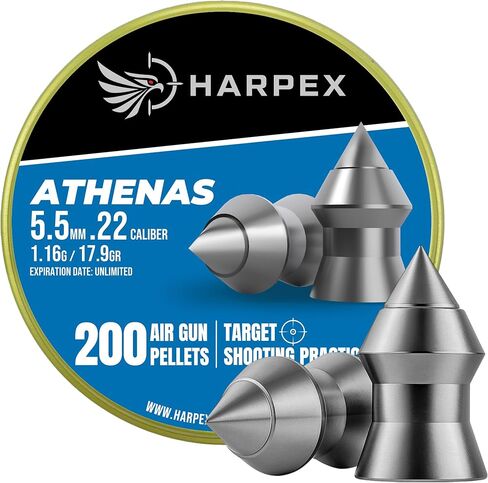 Harpex Athenas Airgun Pellets .22 Caliber | .25 Caliber – Pointed Design – High Accuracy – Precision Lead Pellets for Target Shooting, Small Game & Consistent Performance in Saudi Arabia
