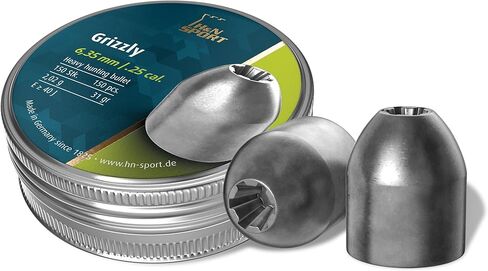 Haendler & Natermann H&N Grizzly Hollowpoint Airgun Pellets, Ultra-Accurate & Heavy-Hitting for Long-Range Hunting .25 Caliber, 31 Grains (150 Count), Model: PY-P-1225 in Saudi Arabia