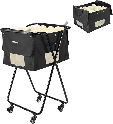 NEEWER Tennis Ball Hopper, Pickleball Retriever Collector Basket Cart Holder Tennis Court Equipment Accessory for Training Teaching in Saudi Arabia