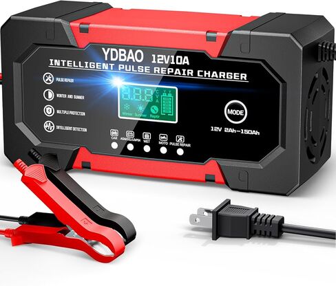 Battery Charger 10A 12V Fully Automatic Smart Car Battery Charger with LCD Display & Temperature Compensation for Car Motorcycle Vans in Saudi Arabia