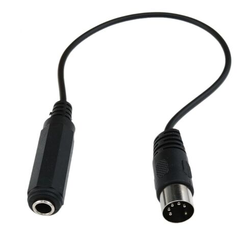 AYLIFU 1-Piece Black Plug 6.35mm Female 1/4-inch TRS to DIN 5-pin MIDI Cable Adapter 30cm in Length for Speaker Amplifiers Mixers MIDI Keyboards Synthesizers and Guitar Connections in Saudi Arabia