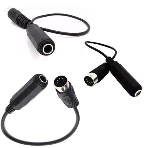 AYLIFU 1-Piece Black Plug 6.35mm Female 1/4-inch TRS to DIN 5-pin MIDI Cable Adapter 30cm in Length for Speaker Amplifiers Mixers MIDI Keyboards Synthesizers and Guitar Connections in Saudi Arabia
