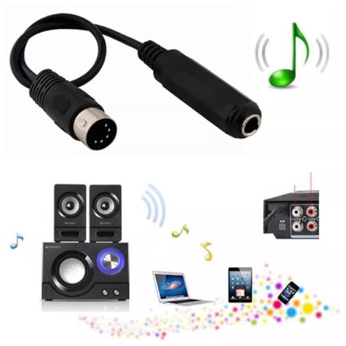 AYLIFU 1-Piece Black Plug 6.35mm Female 1/4-inch TRS to DIN 5-pin MIDI Cable Adapter 30cm in Length for Speaker Amplifiers Mixers MIDI Keyboards Synthesizers and Guitar Connections in Saudi Arabia
