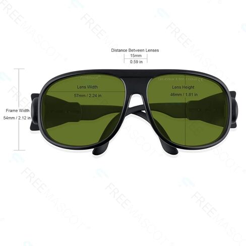 FreeMascot Professional OD 8+ 190nm-450nm / 800nm-1100nm نظارات السلامة بالليزر ذات الطول الموجي in Kuwait