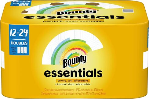 Bounty Essentials Select-A-Size Placels ، 6 لفات مزدوجة ، أبيض ، 108 صفائح لكل لفة in Kuwait